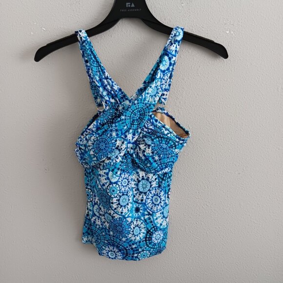 Kim Gravel x Swimsuits For All High Neck Wrap Tankini w/Brief ,Blue Sz 8 a598183 - Picture 2 of 7